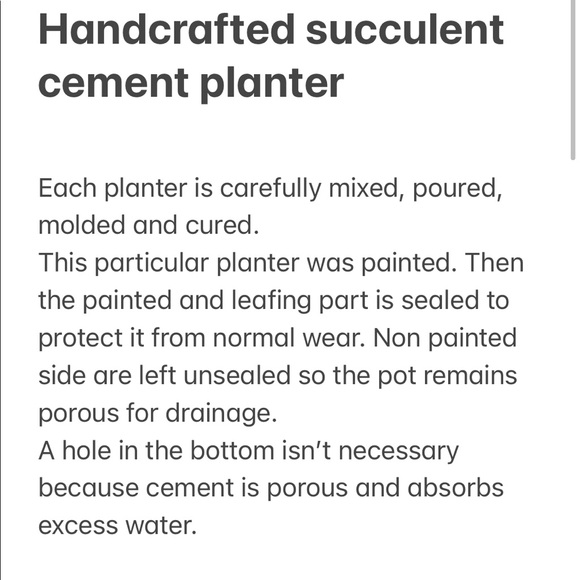 Industrial Modern handcrafted cement planter - Picture 6 of 7